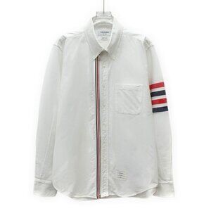 Thom Browne white cotton long-sleeve shirt